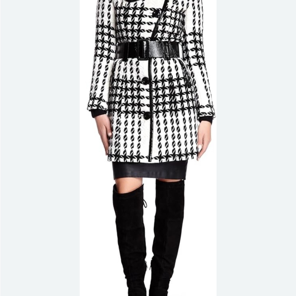 Elegant Black and White Trench Coat